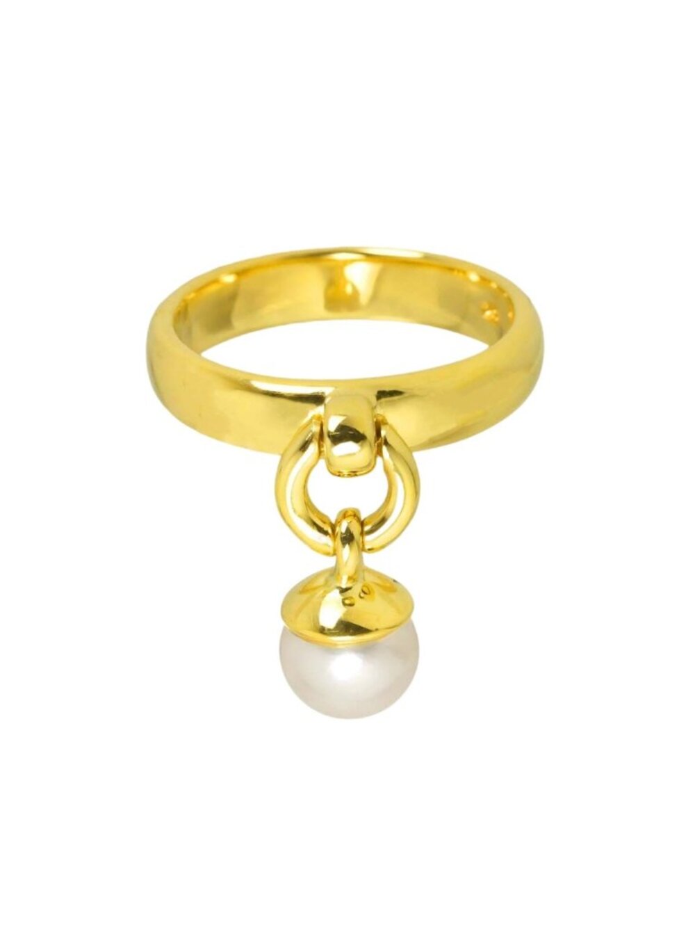 Tiffany & Co Akoya Pearl Door Knock Ring 18k Yellow Gold